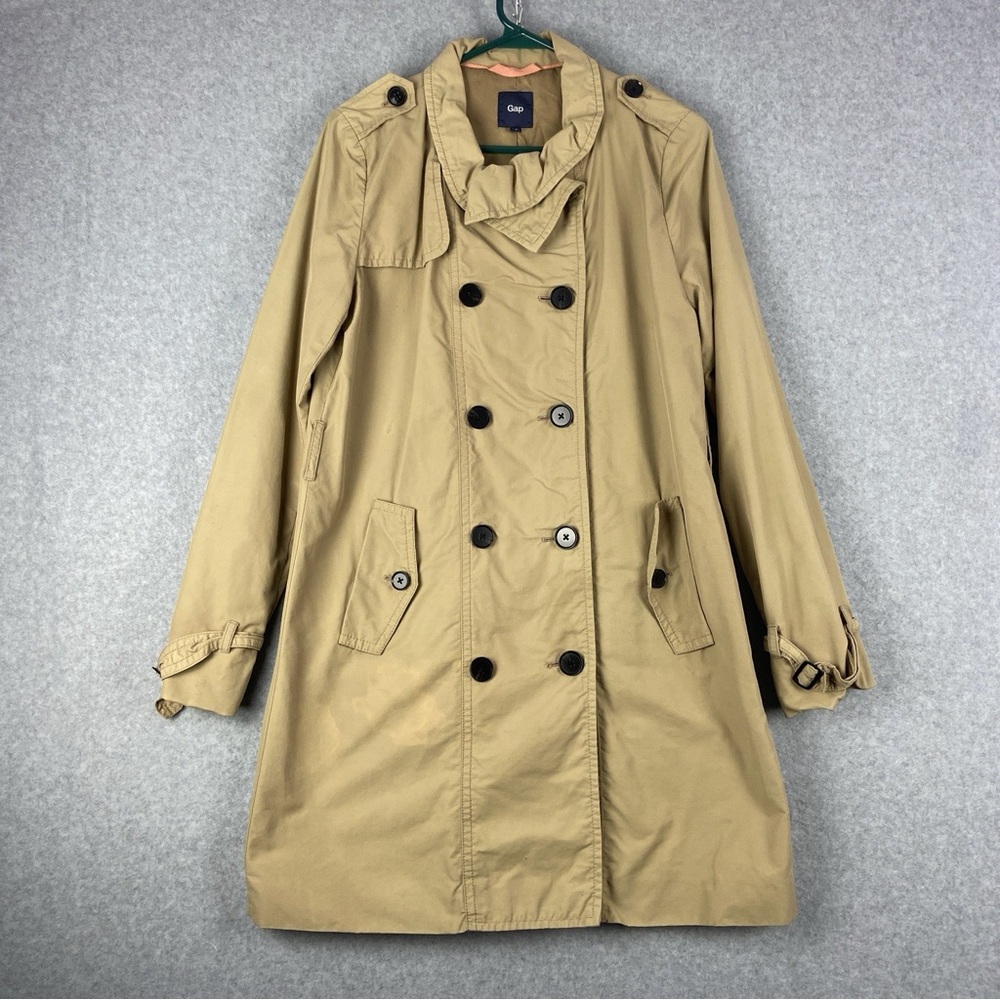 GAP Tan Double-Breasted Trench Coat Size S